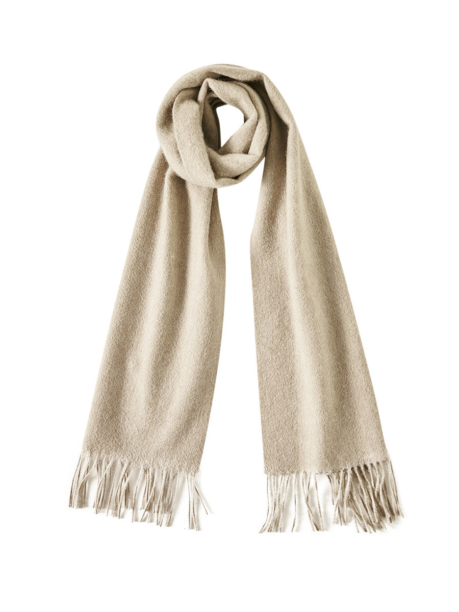 COMOBOCA Purple Gray 100% Wool Fringe Versatile Scarf