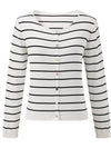 COMOBOCA Women's Striped Button-Down Cardigan