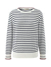 COMOBOCA 100% Cashmere Women's Striped Round Neck Sweater