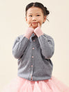 COMOBOCA 100% Wool Kids' Color Contrast Cuff Button Up Cardigan