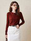 COMOBOCA Women's Classic Ribbed Button Up Cardigan