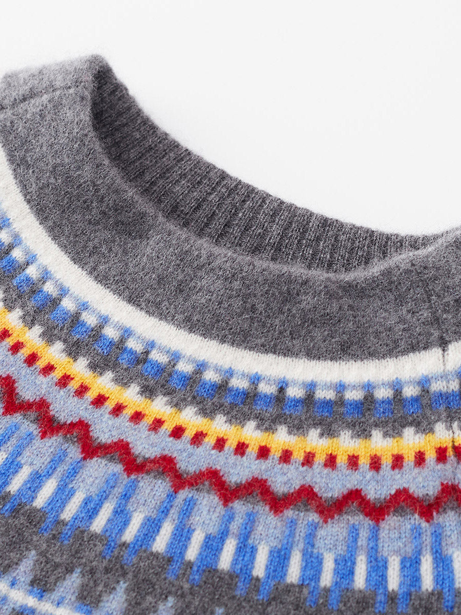 COMOBOCA 100% Cashmere Women's Fair Isle Knit Sweater