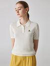 COMOBOCA Women's Classic Cotton Silk Polo Knit T-Shirt