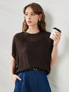 COMOBOCA Women's Crinkle Textured Blouse with Button Closure