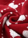 COMOBOCA 100% Wool Kids' Heart Pattern Knit Cardigan