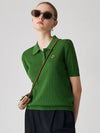 COMOBOCA Women's Classic Cotton Silk Polo Knit T-Shirt