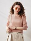 COMOBOCA Women's Stylish Textured Knit Sweater