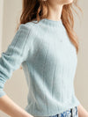 COMOBOCA 100% Cashmere Women's Ribbed Knit Pullover Sweater