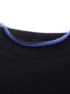 COMOBOCA 100% Cashmere Women's Knit Sweater with Colorful Cuffs