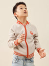 COMOBOCA 100% Wool Kid's Cable Knit Zip Up Coat