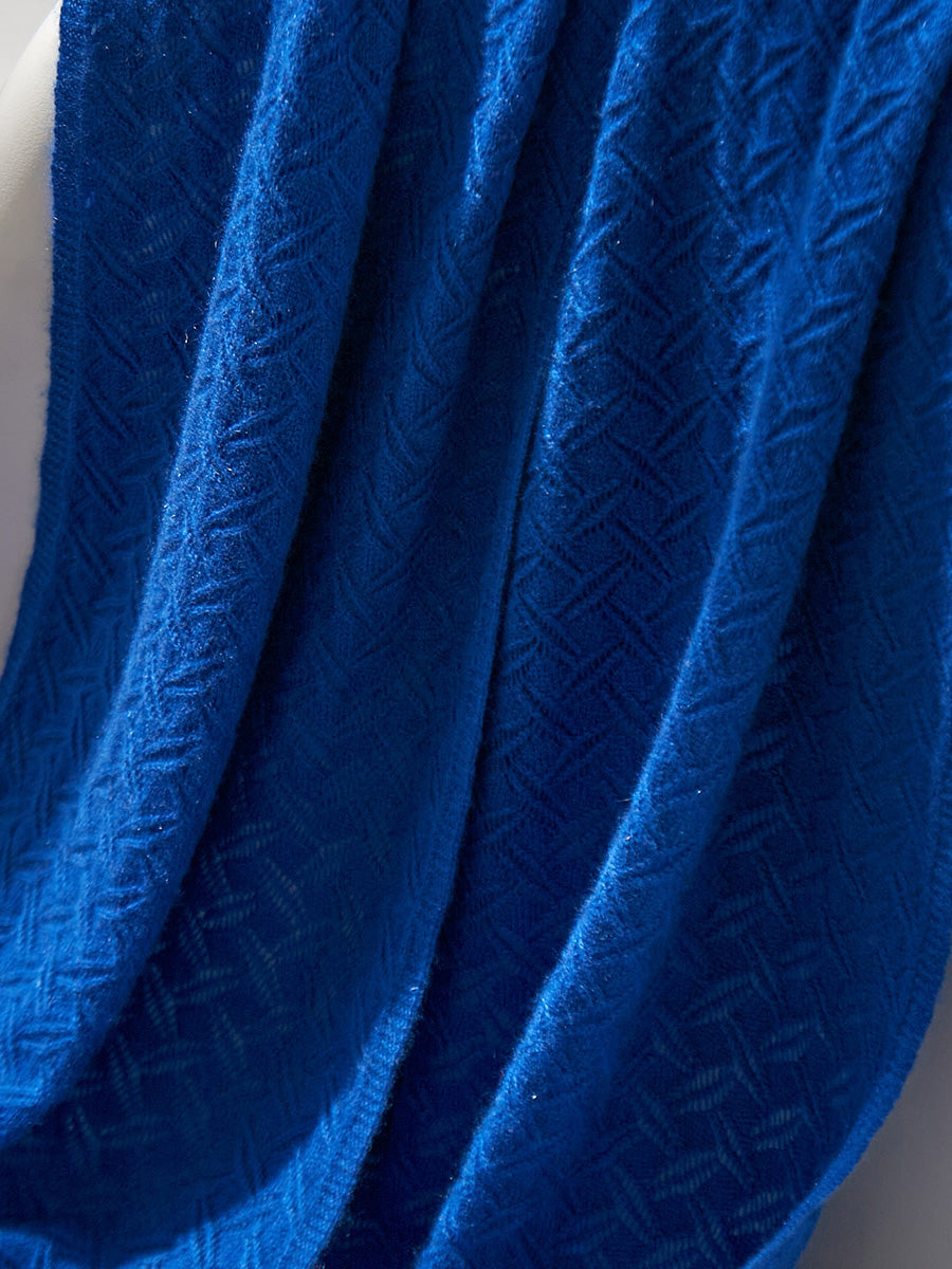 COMOBOCA 100% Cashmere Solid Color Knit Scarf
