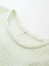 COMOBOCA Women's Crinkle Textured Blouse with Button Closure