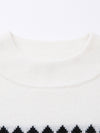 COMOBOCA 100% Wool Kids' Mock Neck Jacquard Sweater