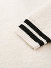COMOBOCA 100% Wool Women's Striped Ribbing Jacket
