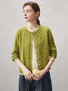 COMOBOCA 100% Cashmere Women's Cable Knit Button Front Cardigan