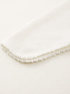 COMOBOCA 100% Wool Women's V-Neck With Pearl Accents Sweater