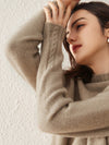 COMOBOCA 100% Cashmere Women's Mock Neck Knit Sweater