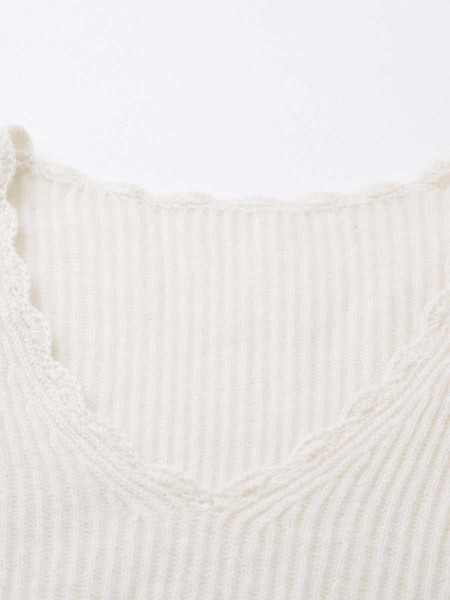 COMOBOCA 100% Cashmere Women's V-Neck Loose Knit Sweater