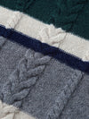 COMOBOCA 100% Wool Kids' Round Neck Striped Sweater