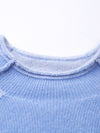 COMOBOCA 100% Cashmere Women's Round Neck Ribbed Sweater