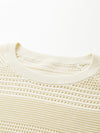 COMOBOCA Women's Ribbed Perforated T-Shirt