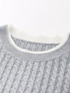 COMOBOCA Women's Cable Knit Ribbed Sweater