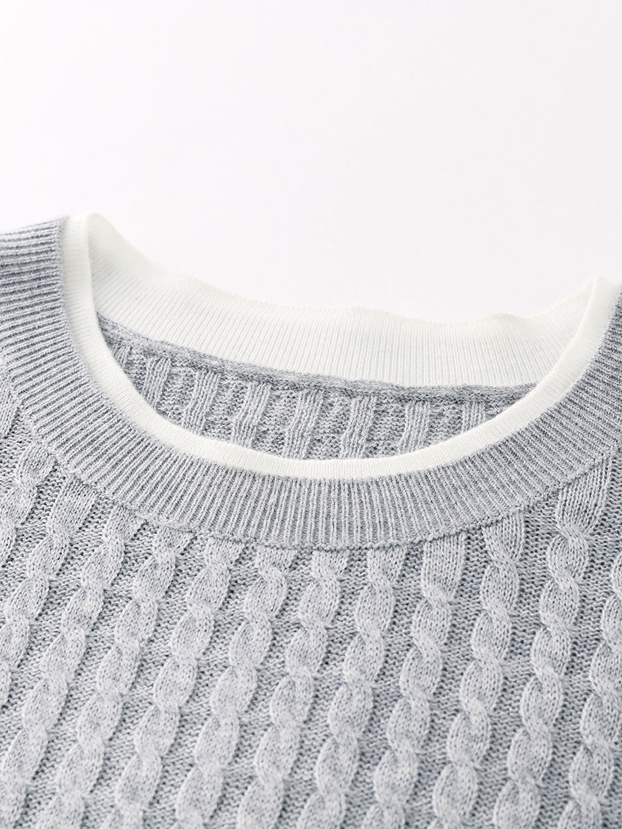 COMOBOCA Women's Cable Knit Ribbed Sweater