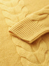 COMOBOCA 100% Cashmere Women's Cable Knit V-Neck Sweater
