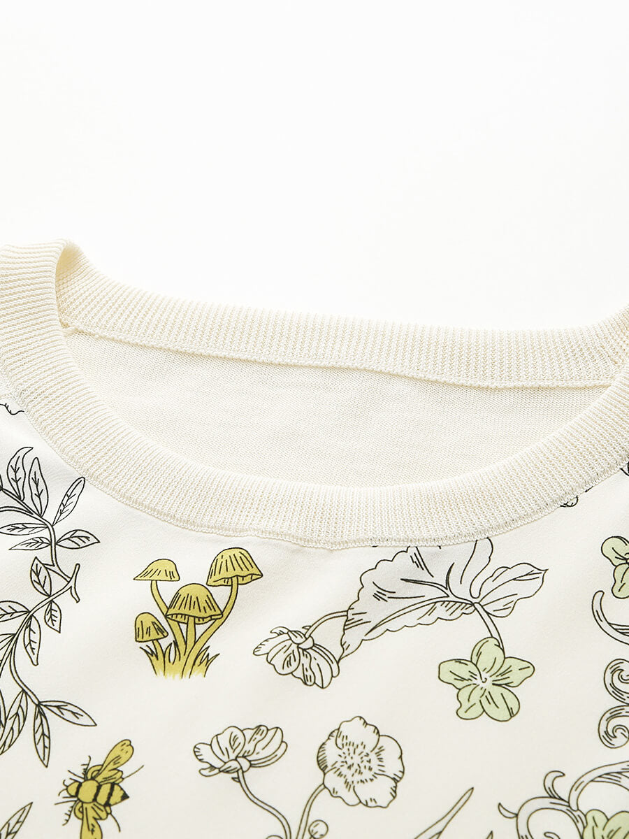 COMOBOCA Women's Floral Print Raglan Sleeve T-Shirt