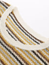 COMOBOCA Women's Striped Short Sleeve Knit Sweater