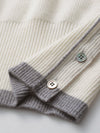 COMOBOCA 100% Cashmere Women's Striped Sleeve Round Neck Sweater