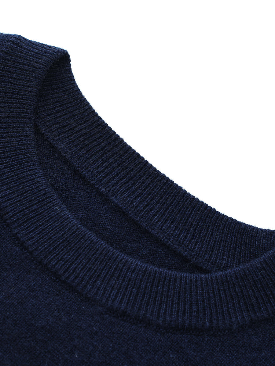 COMOBOCA 100% Wool Kids' Christmas Stocking Round Neck Sweater