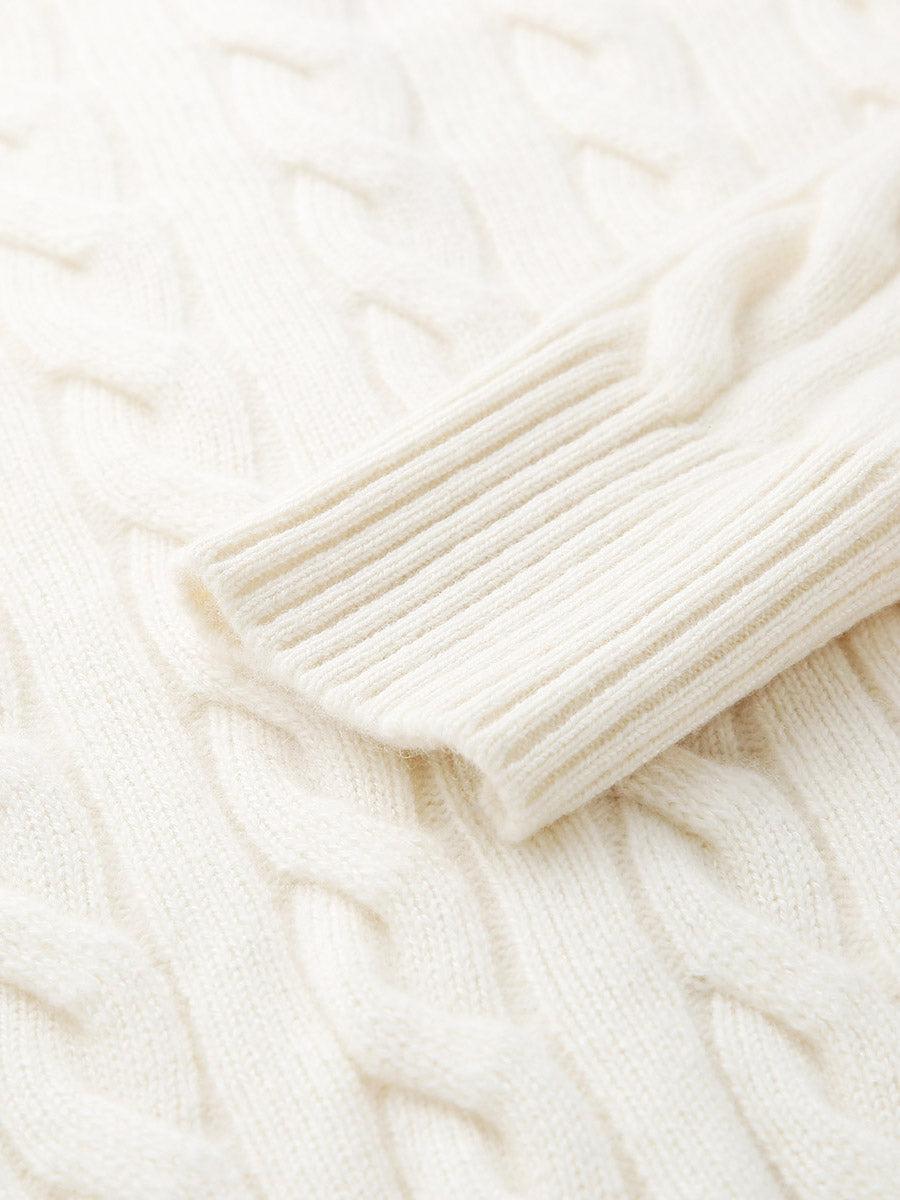 COMOBOCA 100% Cashmere Women's Cable Knit Button Cardigan