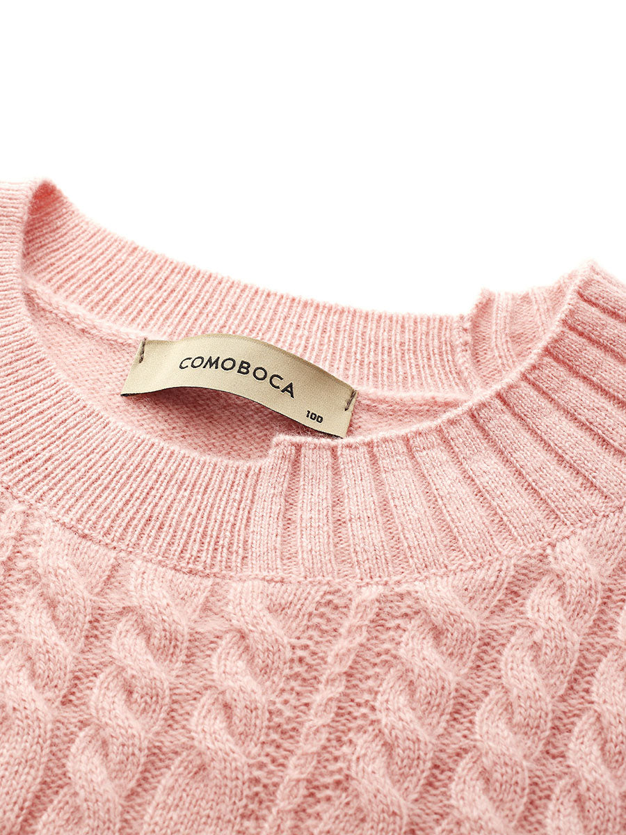 COMOBOCA 100% Cashmere Women's Cable Heart Patterned Knit Sweater