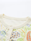 COMOBOCA Women's Floral Ribbed Button-Up Cardigan