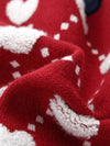 COMOBOCA 100% Wool Kids' Heart Pattern Knit Cardigan