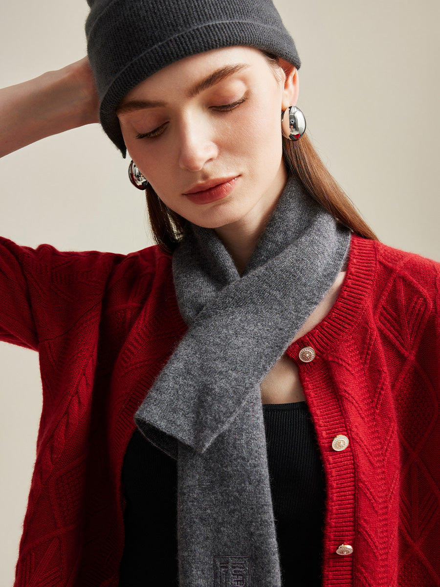 COMOBOCA 100% Cashmere Women's Embroidered Scarf