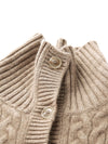 COMOBOCA 100% Cashmere Women's Cable Knit Pocket Cardigan