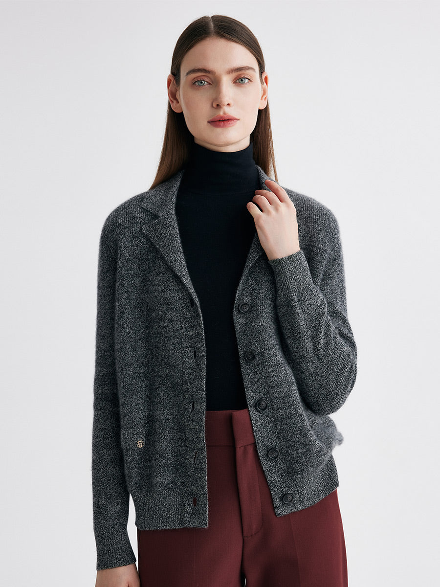 COMOBOCA 100% Cashmere Women's Shawl Collar Button Up Knit Cardigan