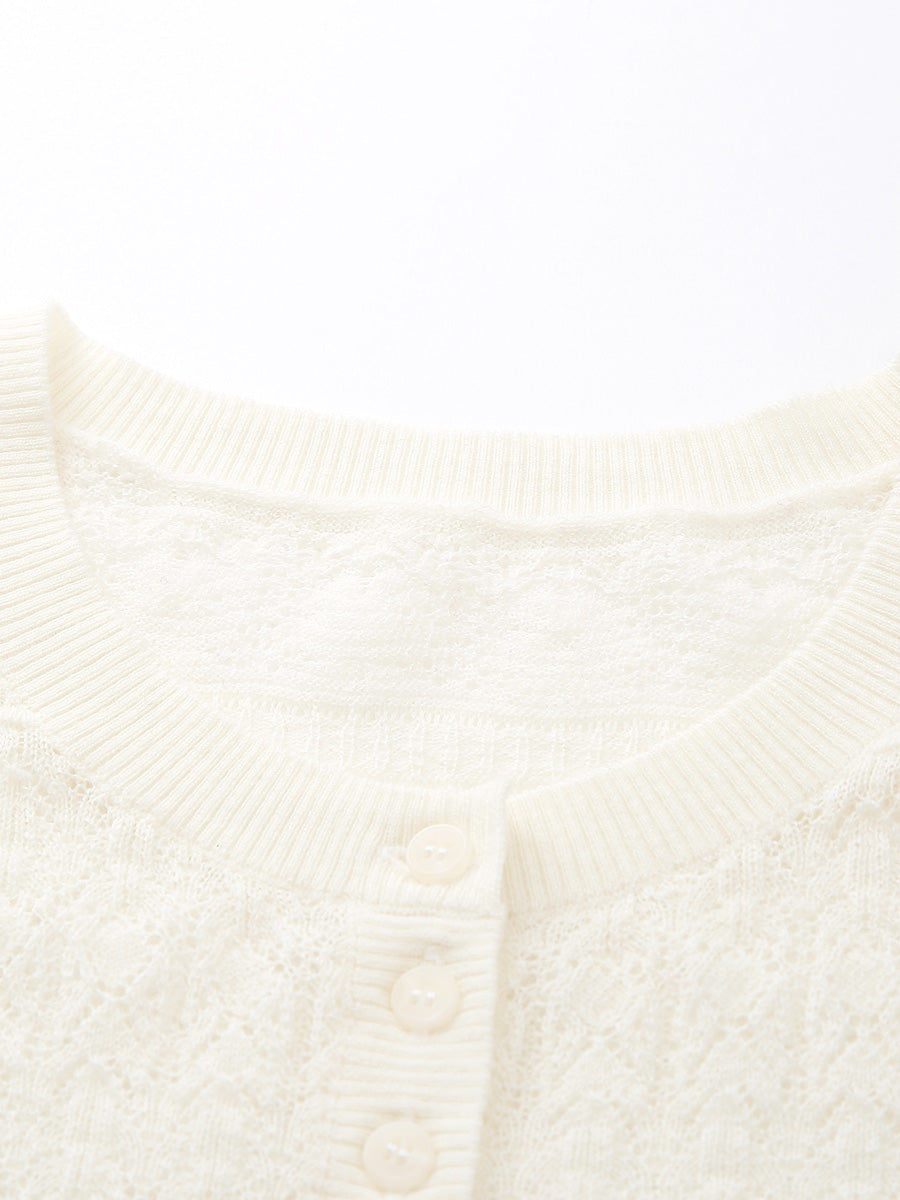 COMOBOCA 100% Wool Women's Stylish Lace Knit Sweater