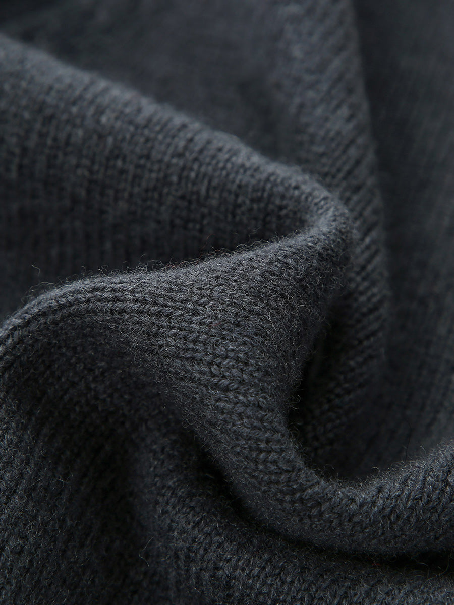 COMOBOCA 100% Wool Kid's Cable Knit Zip Up Coat