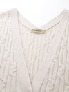 COMOBOCA 100% Wool Women's Cable Knit Button-Front Vest