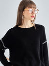 COMOBOCA 100% Cashmere Women's Sweater with Stitch Detailing
