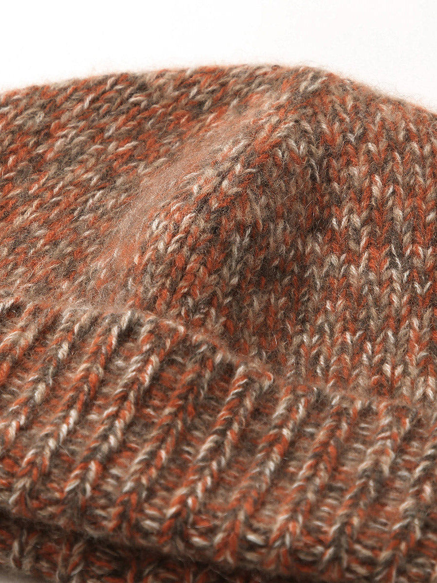 COMOBOCA 100% Cashmere Ribbed Knit Beanie