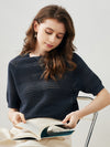 COMOBOCA Women's Ribbed Perforated T-Shirt