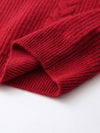 COMOBOCA 100% Cashmere Women's Button Neck Cable Knit Sweater