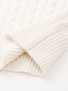 COMOBOCA 100% Wool Women's Colorblock Cable Knit Sweater