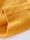 COMOBOCA 100% Cashmere Women's Lantern Sleeve V-Neck Knit Sweater