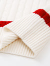 COMOBOCA 100% Wool Women's Colorful Striped Cable Knit Sweater