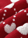 COMOBOCA 100% Wool Kids' Heart Pattern Knit Cardigan